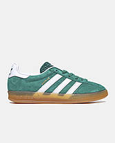 Жіночі Кросівки Adidas Gazelle Indoor Collegiate Green White / Адідас Газелі Індор Коліджет Зелені з Білим, фото 3