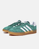 Жіночі Кросівки Adidas Gazelle Indoor Collegiate Green White / Адідас Газелі Індор Коліджет Зелені з Білим, фото 6