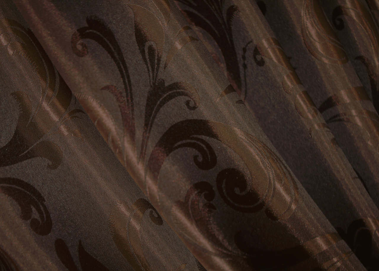 Шторна тканина жакард, колекція "Лілія", висота 2,7 м. Колір коричневий. Код 685ш, фото 1