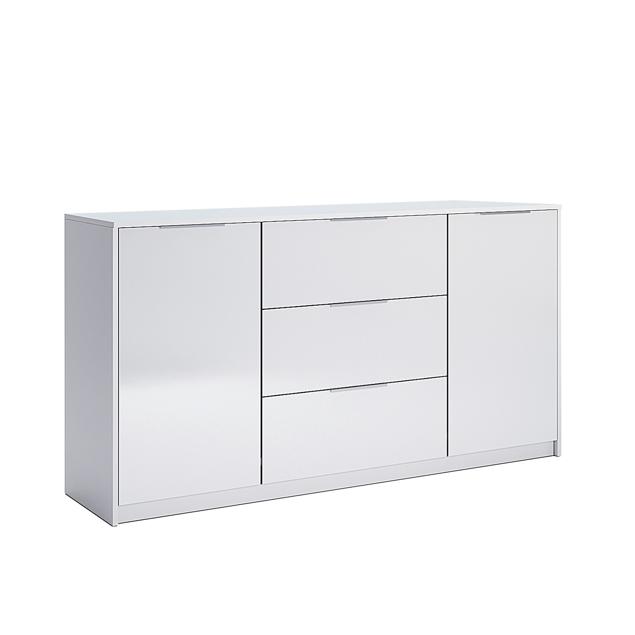 Сучасний довгий комод білий глянець 160 см модерн з шухлядами дверцятами полицями у вітальню зал Рома Миро-Марк