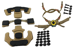 Універсальна система кріплень для шолома Wendy system із подушками (Койот)