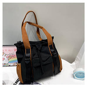 Сумка Eva Marrone, жіноча сумочка Єва Марроне, міська сумка-шопер Мароне чорного кольору Код 00-0402