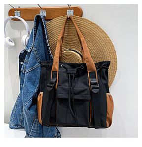 Сумка Eva Marrone, жіноча сумочка Єва Марроне, міська сумка-шопер Мароне чорного кольору Код 00-0401