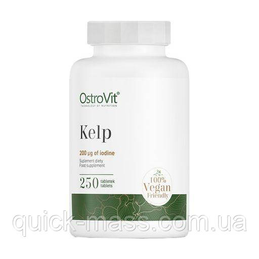 Натуральний йод з водоростей ламінарії OstroVit KELP 250 tabs, фото 1
