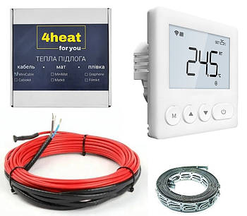 Тепла підлога CableKit WiFI-375 | 2,1-2,6 м2 | Нагрівальний кабель 4HEAT + WiFi терморегулятор