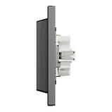 Розетка подвійна із заземленням Schneider Electric Asfora антрацит, фото 2