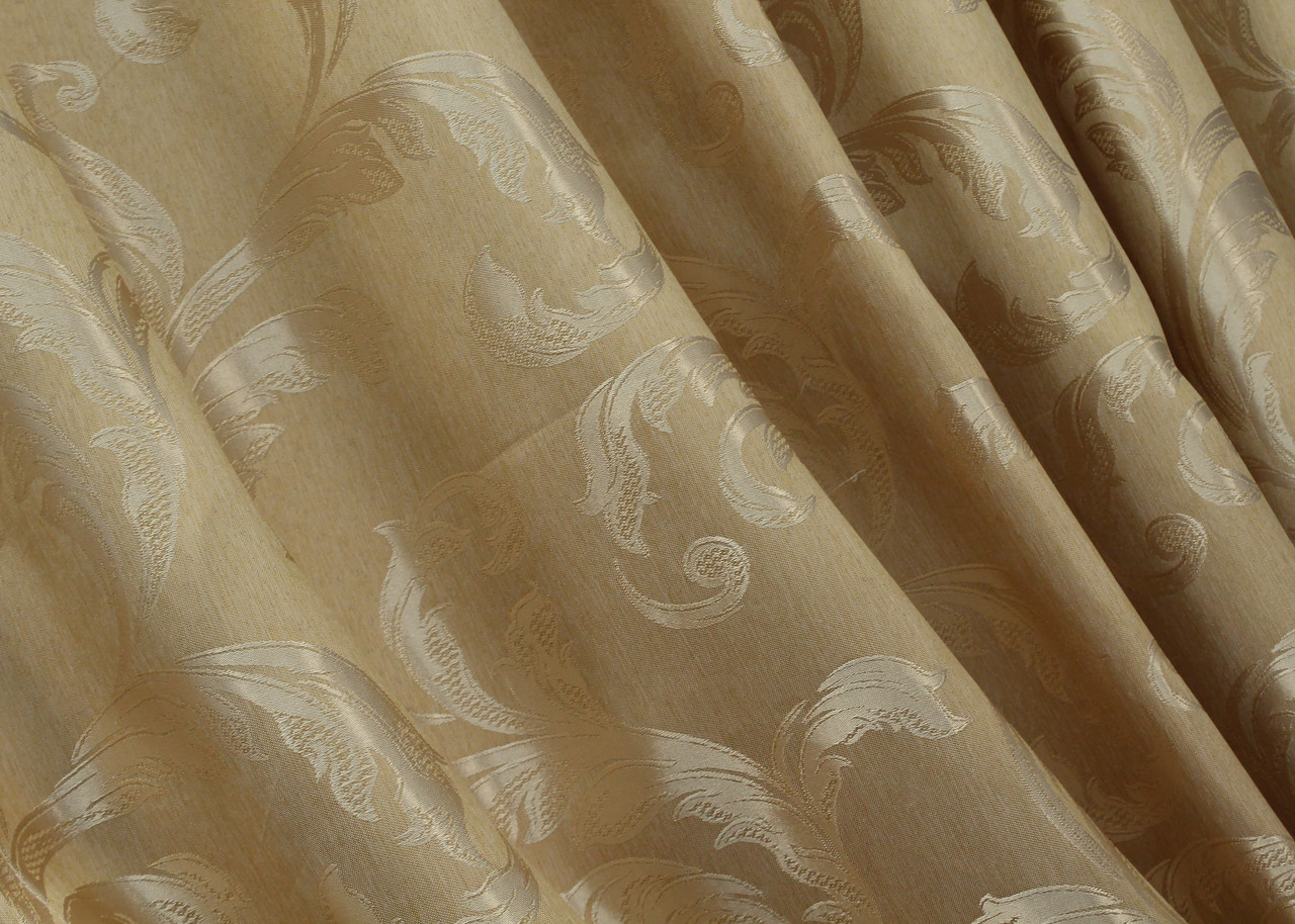 Шторна тканина жаккард. Висота 2,85 м. Колір золотистий. Код 1481ш, фото 1