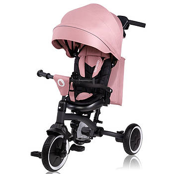 Велосипед триколісний дитячий з батьківською ручкою Lionelo Tris Plus Pink Rose Рожевий