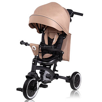 Велосипед триколісний дитячий з батьківською ручкою Lionelo Tris Plus Beige Sand Бежевий