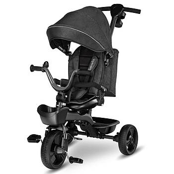 Велосипед триколісний дитячий з батьківською ручкою Lionelo Kori Grey Stone Сірий