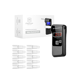 Алкотестер електрохімічний Medica+ Alco Control 9.0 PRO + Комплект мундштуків 100шт.