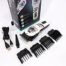 Машинка для стрижки з насадками бездротова VGR, Домашня машинка акумуляторна для стрижки волосся TO-80, фото 3