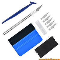 Набір інструментів для поклейки вінілової плівки тонування авто інструмент ракель шпатель ніж для зняття самоклейкої плівки леза