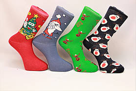 Чоловічі шкарпетки стрейчеві новорічні URBAN 40-45 к-4 авокадо,хо-хо, Санта, ялинка