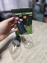 Світлодіодна LED лампочка з акумулятором, карабіном та зарядкою від USB, лампочка для кемпінгу