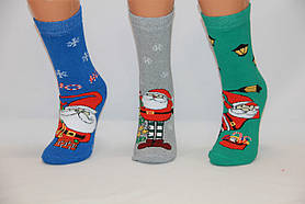 Жіночі шкарпетки махрові новорічні JNLEP 36-39 к-5 набір SANTA