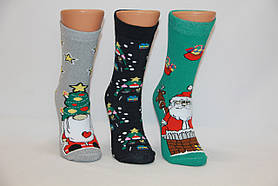Жіночі шкарпетки махрові новорічні JNLEP 36-39 к-10 кіт із подарунками, гною з ялинкою, SANTA