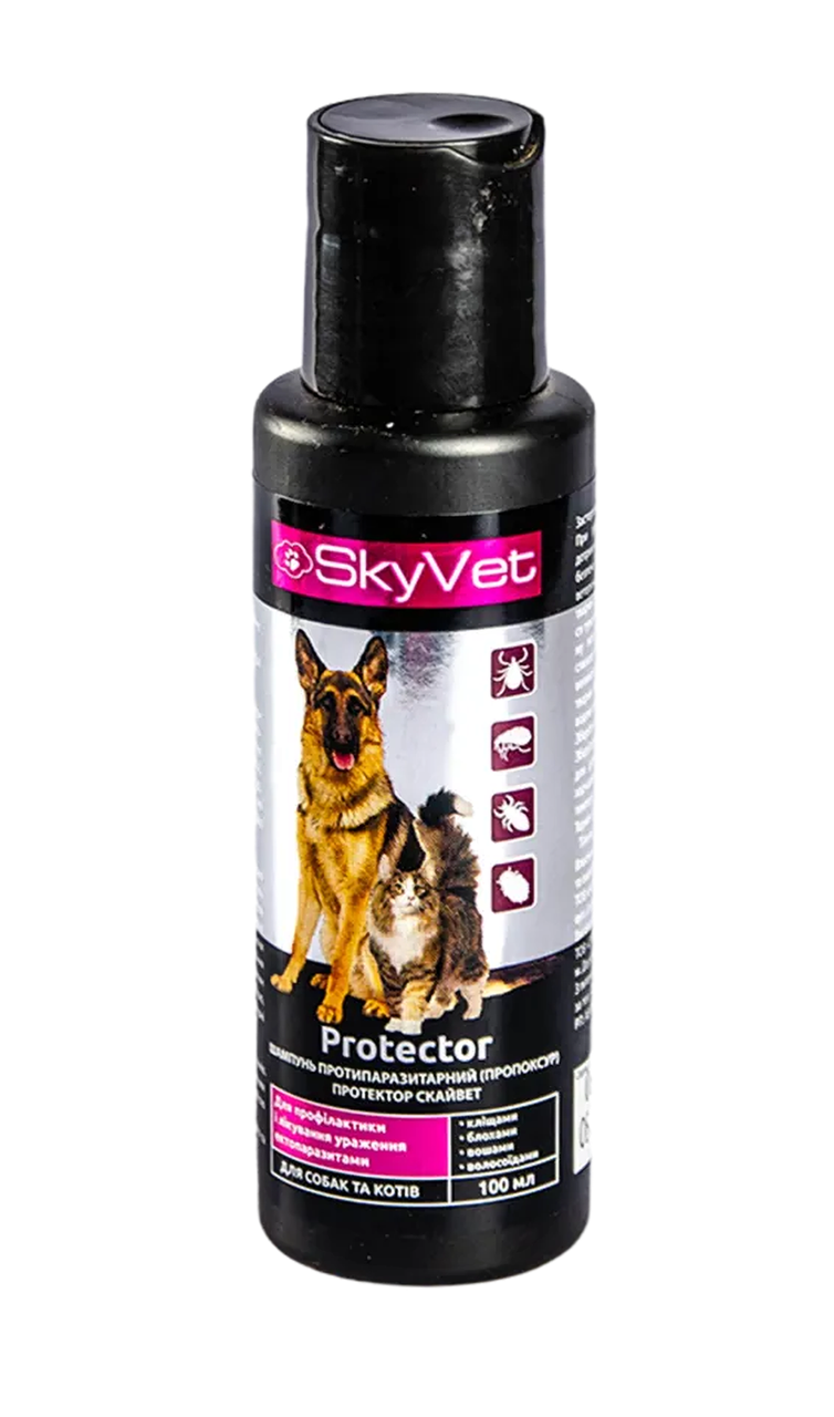 Шампунь Скайвет SkyVet для собак та кішок протипаразитарний з пропоксуром, 100 мл