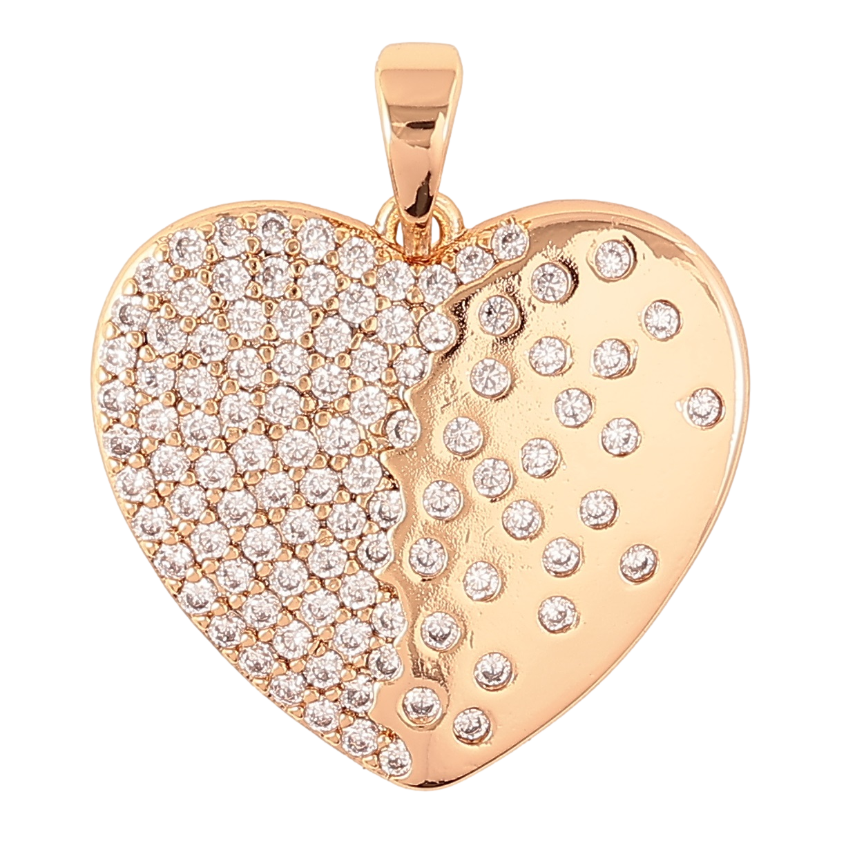 Кулон Xuping Позолота 18K «Сердечко з інкрустацією цирконієм» для ланцюжка до 5мм