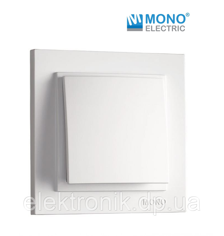Вимикач одноклавішний білий Mono Electric, DESPINA