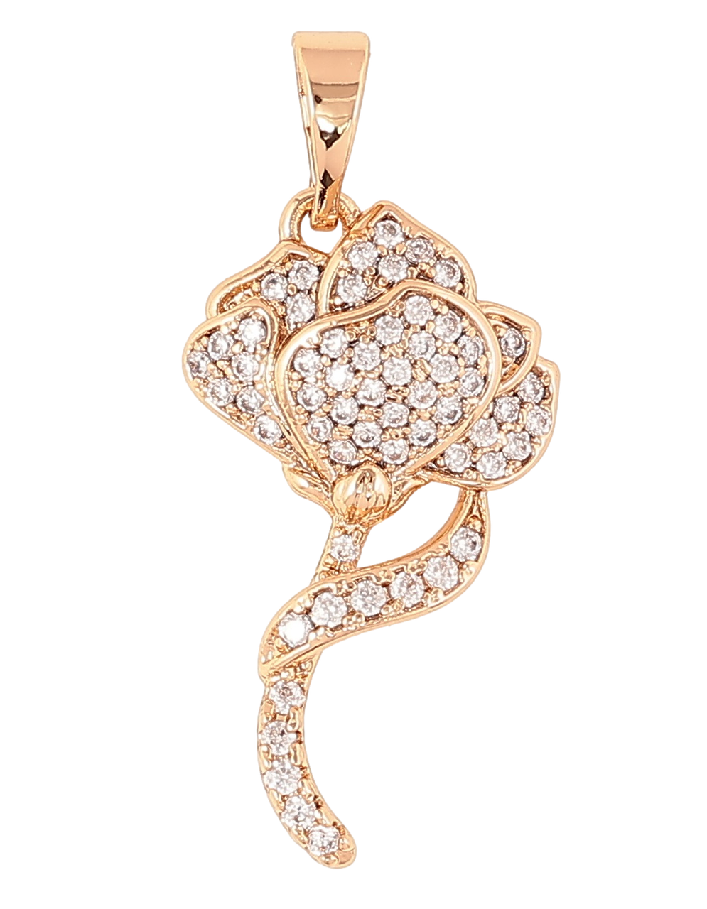 Кулон Xuping Позолота 18K «Квітка з інкрустацією цирконієм» для ланцюжка до 5мм