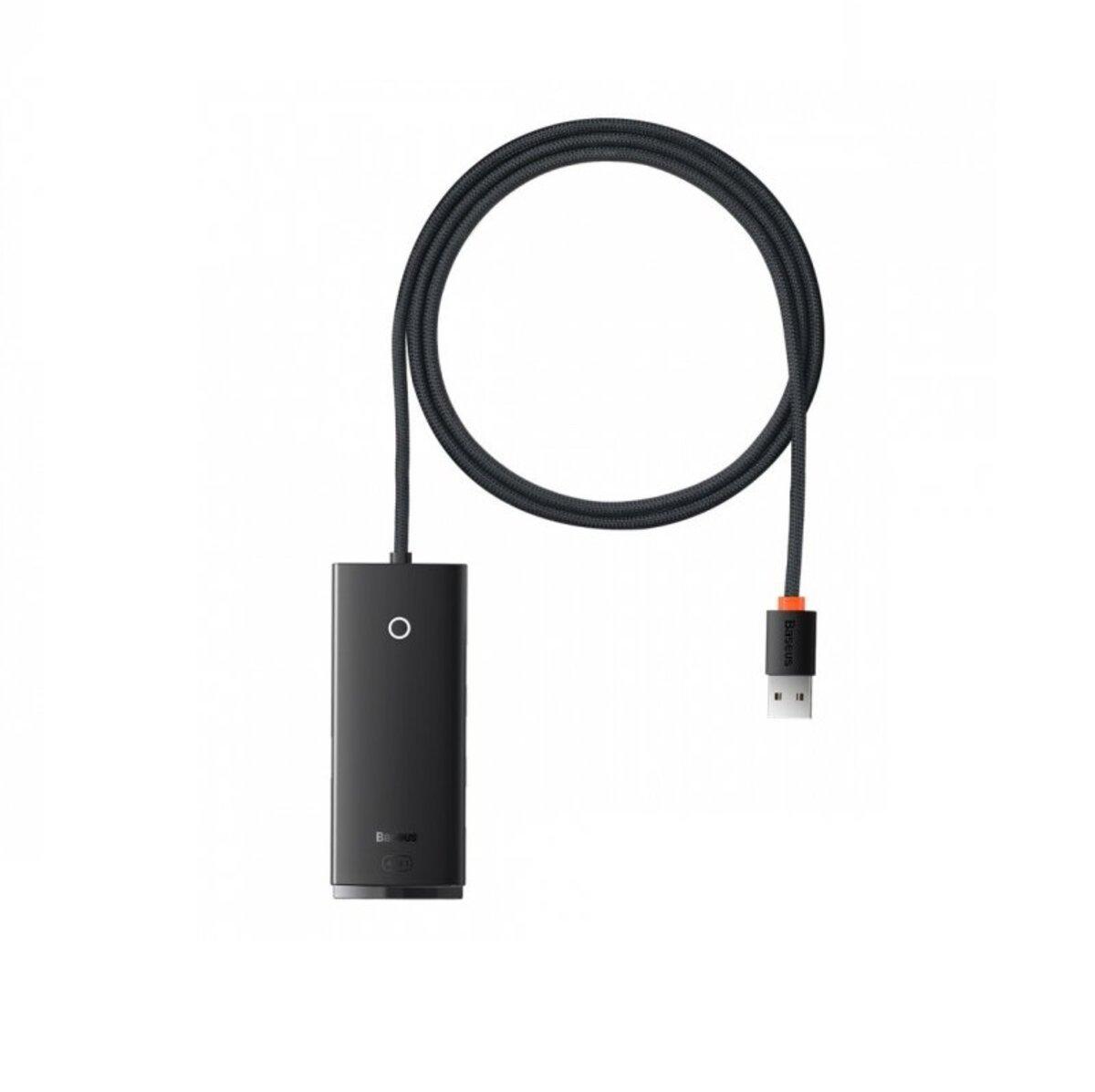 USB-хаб Baseus Lite Series 4-Port USB-A HUB Adapter (USB-A to USB 3.0*4 ) 1m Black