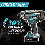 Акумуляторний ударний гайковерт з високим крутним моментом, ударний пістолет 1/2 батареї з 2 батареями 4.0 Ач, швидкий зарядний пр, фото 4