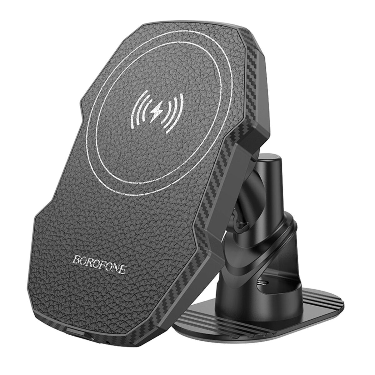 Автотримач для телефона з БЗП BOROFONE BH216 Adelante magnetic wireless fast charging car holder(center