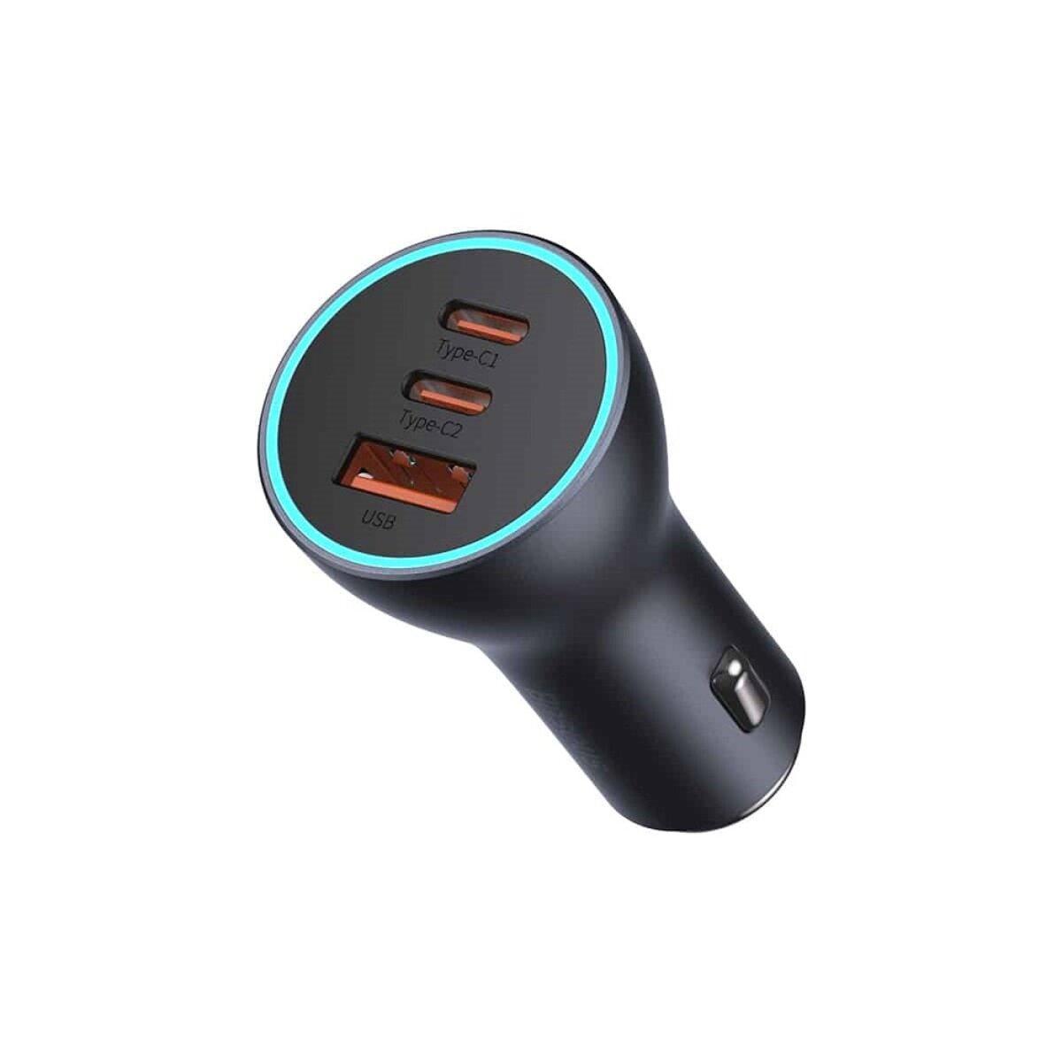 Автомобільний зарядний пристрій Baseus Golden Contactor Pro Triple Fast Charger Car Charger 65W U+C+C Dark