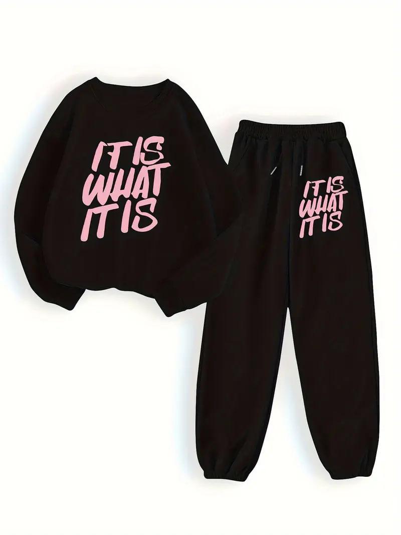 Теплий жіночий костюм штани та світшот з написом, фото 1