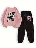 Теплий жіночий костюм штани та світшот з написом, фото 2