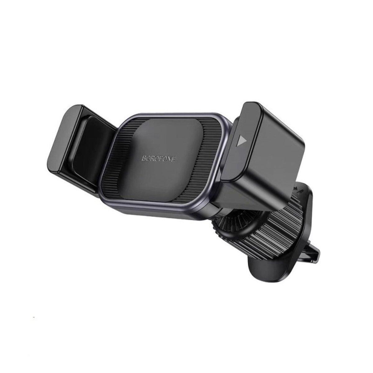 Автотримач для телефона BOROFONE BH106 Ascend pull clip car holder(air outlet) Black Metal Gray