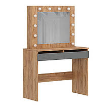 Стіл туалетний Malta з LED-підсвіткою Дуб крафт золотий/Графіт ТМ ARTinHEAD, фото 5