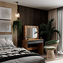 Стіл туалетний Malta з LED-підсвіткою Дуб крафт золотий/Графіт ТМ ARTinHEAD, фото 3