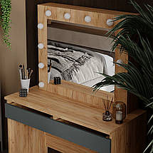 Стіл туалетний Malta з LED-підсвіткою Дуб крафт золотий/Графіт ТМ ARTinHEAD, фото 2