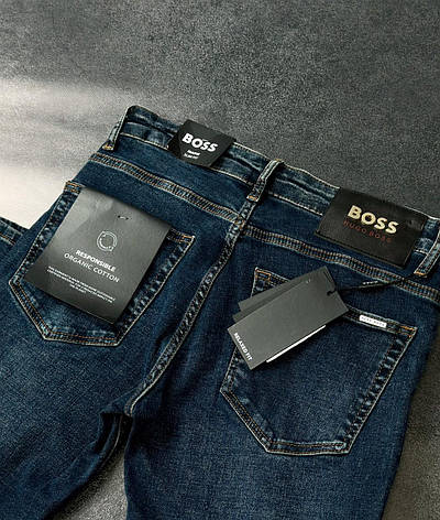 Чоловічі брендові джинси Hugo Boss сині класичні люкс якість Туреччина, фото 1