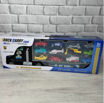 Іграшка для дітей Трейлер "Truck Carry 858" з різними видами машин 3+