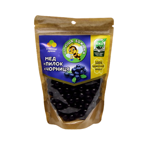 Натуральні цукерки-драже "Цілюща бджілка" з чорницею, 150 г