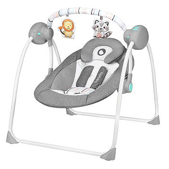 Центр гойдалки-шезлонг Lionelo Ruben Stone Grey Turquoise Сірий