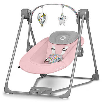 Центр гойдалки-шезлонг Lionelo Otto Pink Baby Сірий