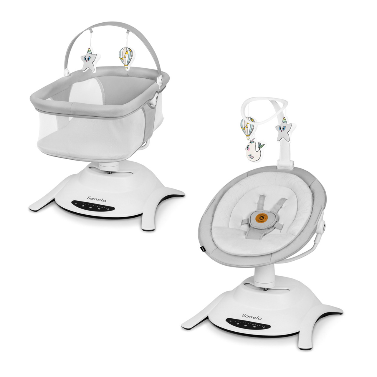 Центр ліжка шезлонг Lionelo Bella Set Grey Concrete 2в1 Сірий