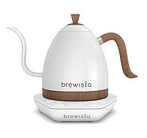 Електрочайник для кави Brewista Artisan Matt White Wood 1000 мл з підтримкою температури