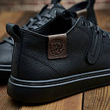 Кеди Чоловічі Шкіряні Чорні, фото 4