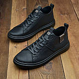 Кеди Чоловічі Шкіряні Чорні, фото 6