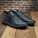 Кеди Чоловічі Шкіряні Чорні, фото 7