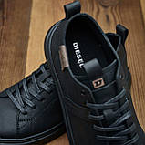 Кеди Чоловічі Шкіряні Чорні, фото 8