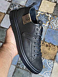 Кеди Чоловічі Шкіряні Чорні, фото 9