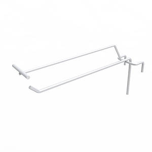 Гачок одинарний на торгову сітку з цінникотримачем 150 мм D4 мм, білий