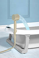 Дитяча ванночка для купання новонароджених з термометром та подушкою Сіра, фото 3