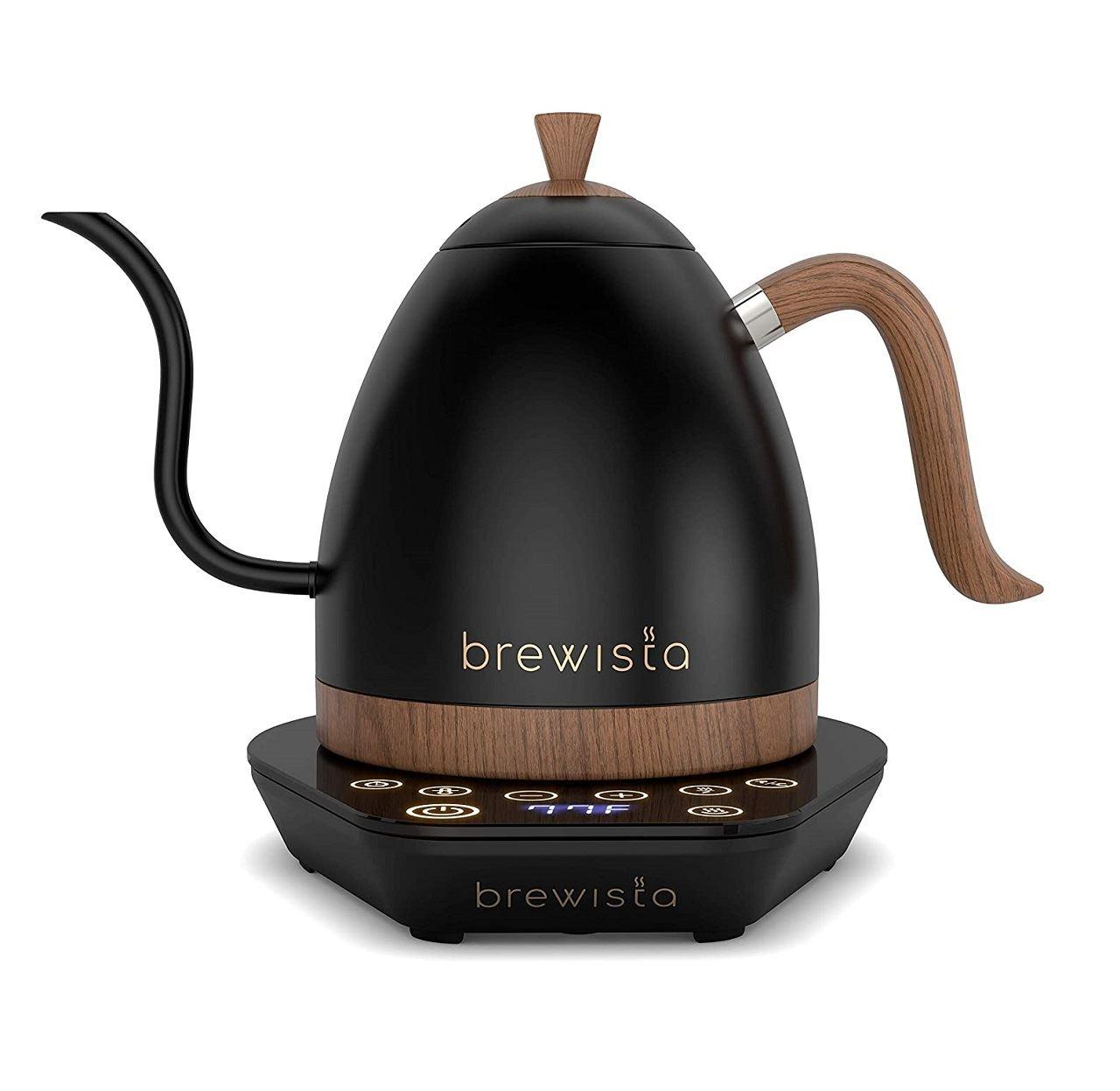 Електрочайник для кави Brewista Artisan Matt Black Wood 1000 мл з підтримкою температури